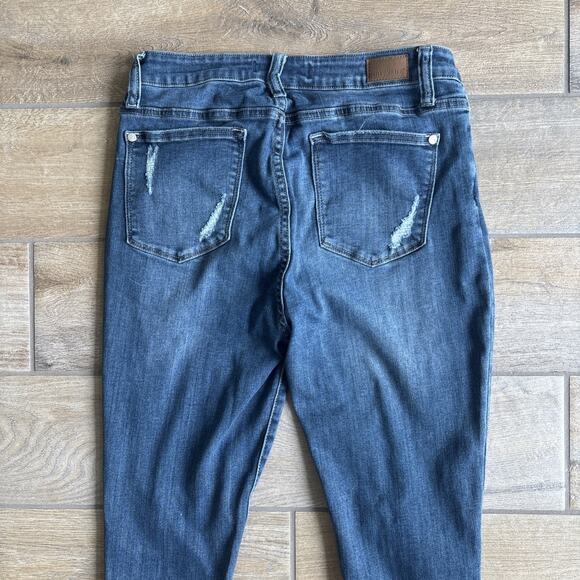 Judy Blue Womens Size 9 /29 Jeans Button Fly Distressed Skinny Fit - Picture 10 of 16
